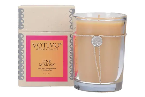 VOTIVO 6.8oz Aromatic Candle-Pink Mimosa