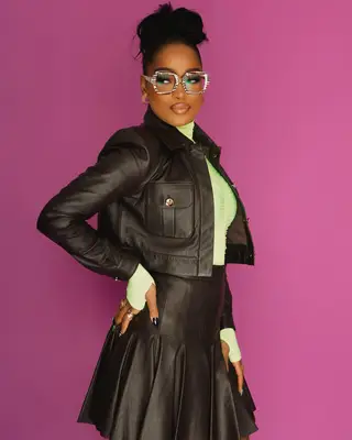 Keke Palmer on the set of 