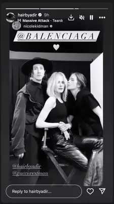 Nicole Kidman with a blonde bob and her glam team