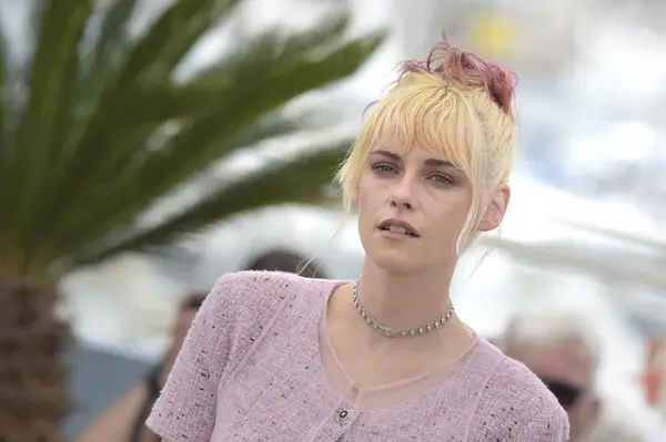 Kristen Stewart with her pink topknot at Cannes 2025.