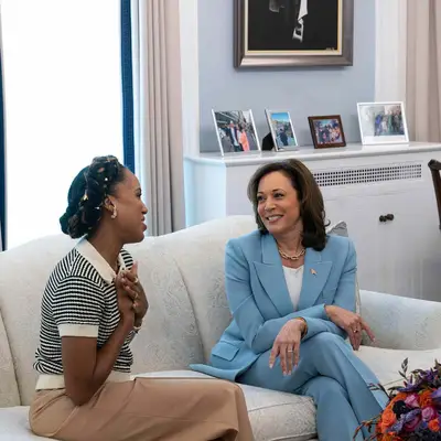 Kerry Washinton and Vice President Kamala Harris