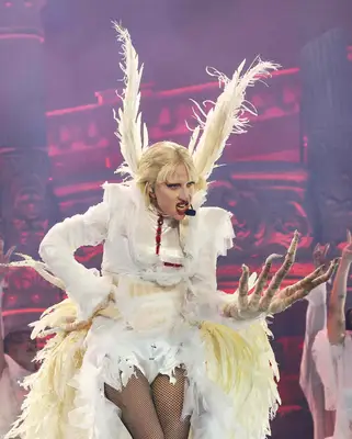 Lady Gaga performs at Coachella 2025.