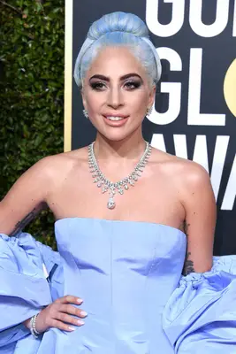 Lady Gaga with blue hair