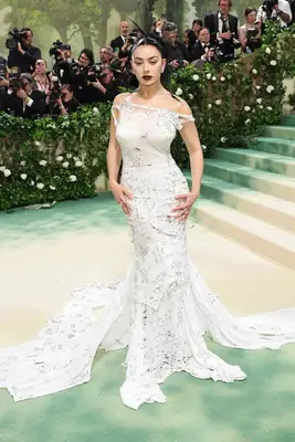 Charli XCX wears a white Marni t-shirt gown to the 2024 Met Gala