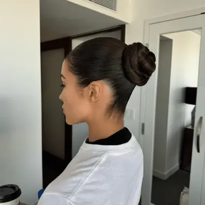 Olivia Culpo with a ballerina bun