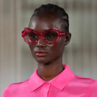 A model walks the runway wearing Ulla Johnson during New York Fashion Week 2023 at Powerhouse Arts on September 10, 2023 in New York City