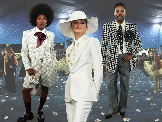 Doechii, Zendaya, and Colman Domingo wearing suits at the 2025 Met Gala