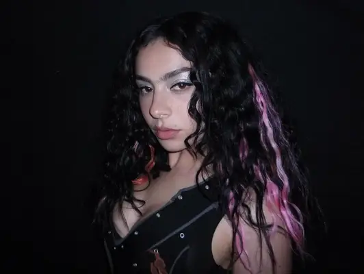 Charli XCX wearing metallic eyeshadow. 