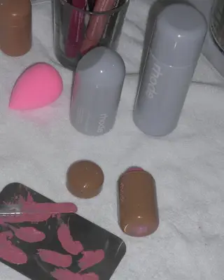 Rhode products featuring the new blushes.