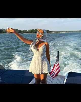 Beyonce on a boat