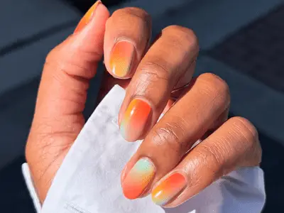 orange and yellow ombre manicure