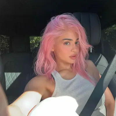 Kylie Jenner with pink hair