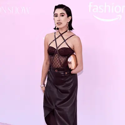 April Lockhart on the pink carpet. 