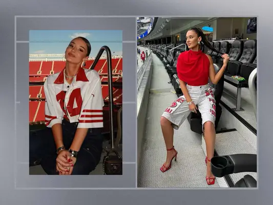 Kristin Juszczyk Wearing Football Inspired Clothing