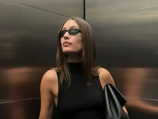 Hailey Bieber poses in an Instagram.