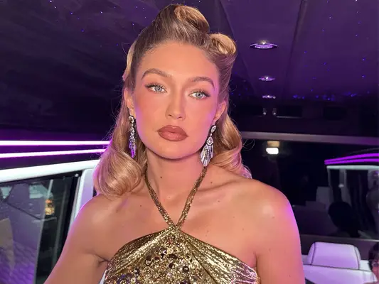 Gigi Hadid wearing a sculpted hairstyle