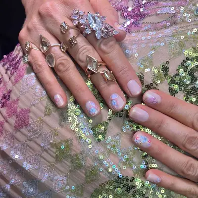 Blake Lively butterfly and floral nails at movie premiere