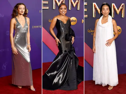 Ella Purnell, Quinta Brunson, and Greta Lee at the Emmys