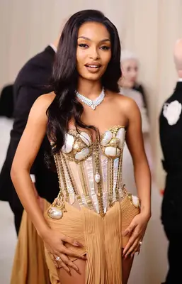 Yara Shahidi at the 2023 Met Gala on the red carpet