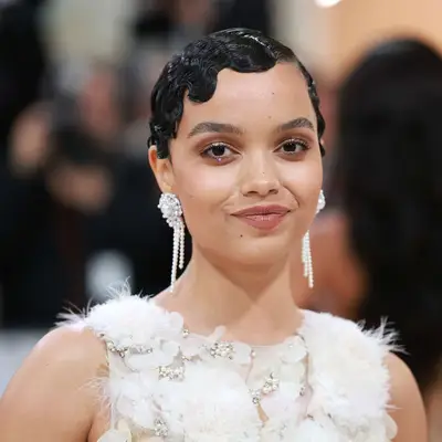 Whitney Peak at the 2023 Met Gala, viewed close up