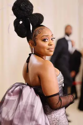 Quinta Brunson with a sculptural hairstyle at the 2023 Met Gala