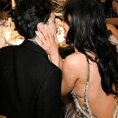Kylie Jenner and Timothee Chalamet at the 2025 Golden Globes