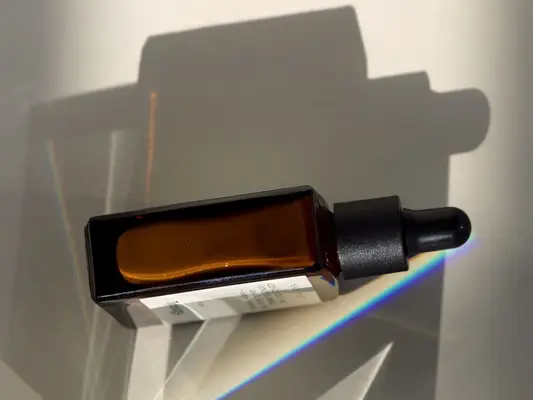 skincare bottle in light