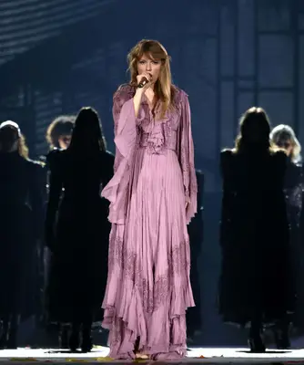 Taylor Swift performs during her Eras tour in 2023.