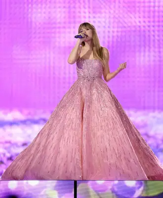 Taylor Swift performing during her Eras tour 2023.