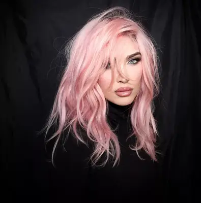 Megan Fox with pink hair