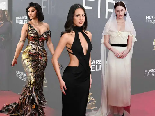Cardi B, Olivia Rodrigo, and Gracie Abrams at the Grammys