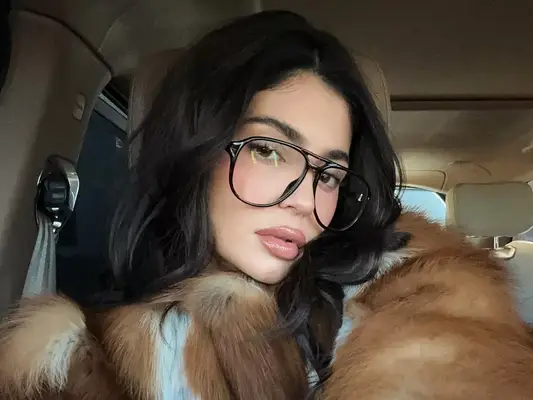 Kylie jenner in a fur coat