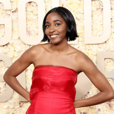 Ayo Edebiri in short bob at golden globes