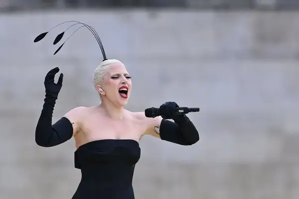 Lady Gaga performing at the opening ceremony. 
