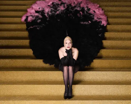 Lady Gaga at her Olympics performance. 