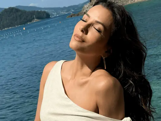 Eva Longoria by the ocean