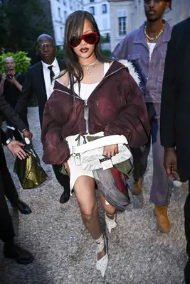 Rihanna at Paris Fashion Week.