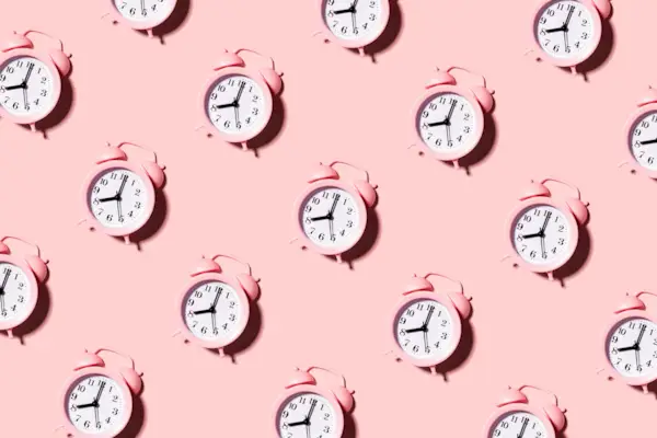 Pink alarm clock