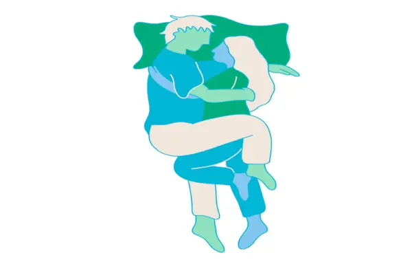 pozycja przytulania ze splecionymi nogami