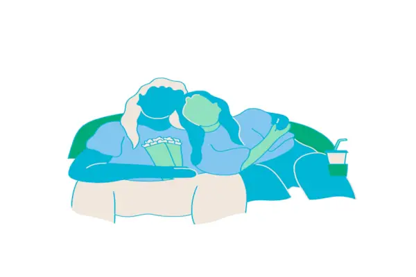 pozycja przytulania w kinie