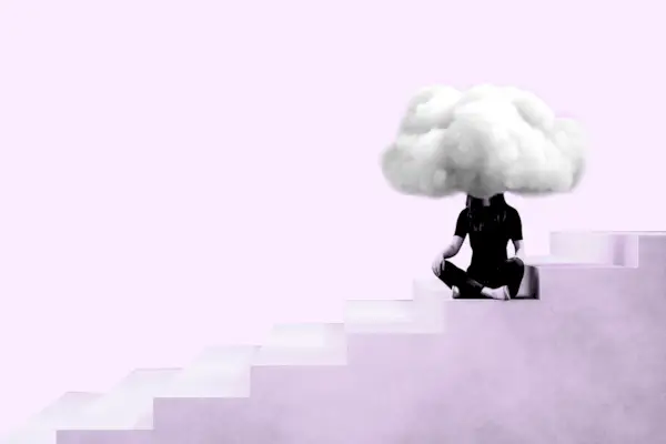 Abstract thinking teenage woman