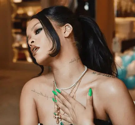 Rihanna neck tattoo