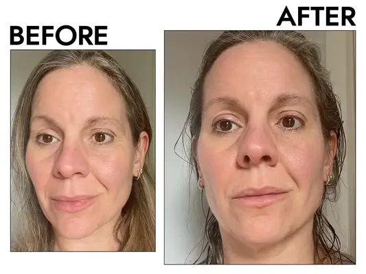 A person holding up a bottle of Dermalogica Phyto Nature Oxygen Cream next to A person holding up a jar of Estée Lauder Revitalizing Supreme+ Moisturizer Youth Power Creme