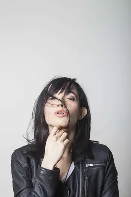 Young woman with her chin forward