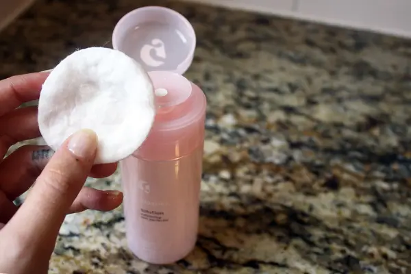 Glossier Solution on a cotton round
