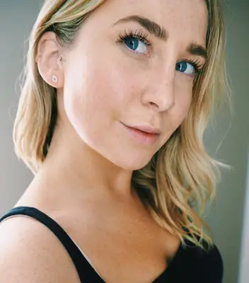 A close up of the author after facial cupping.