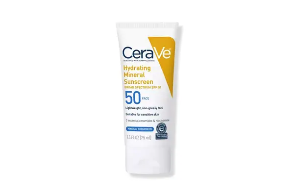 CeraVe Hydrating Mineral Sunscreen SPF 50 Face Lotion