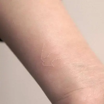 White Ink Tattoo Constellation