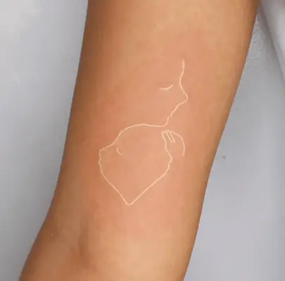 white ink tattoo outline