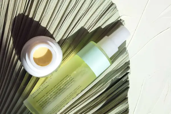 bottle and lotion jar